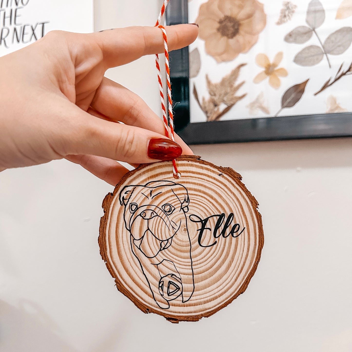 Outline Portrait Ornament - Wood