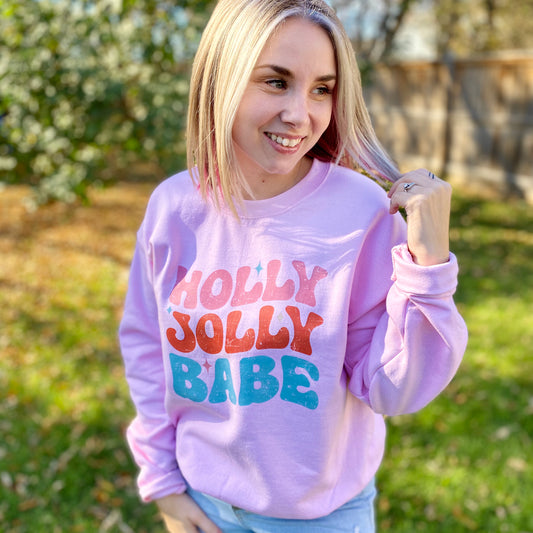 Holly Jolly Babe Crewneck Sweater *PRE-ORDER*